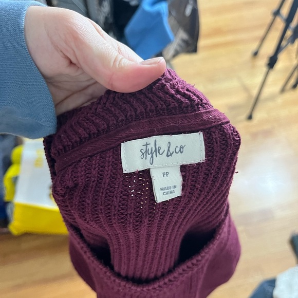 Burgundy Knit Sweater - Picture 2 of 3